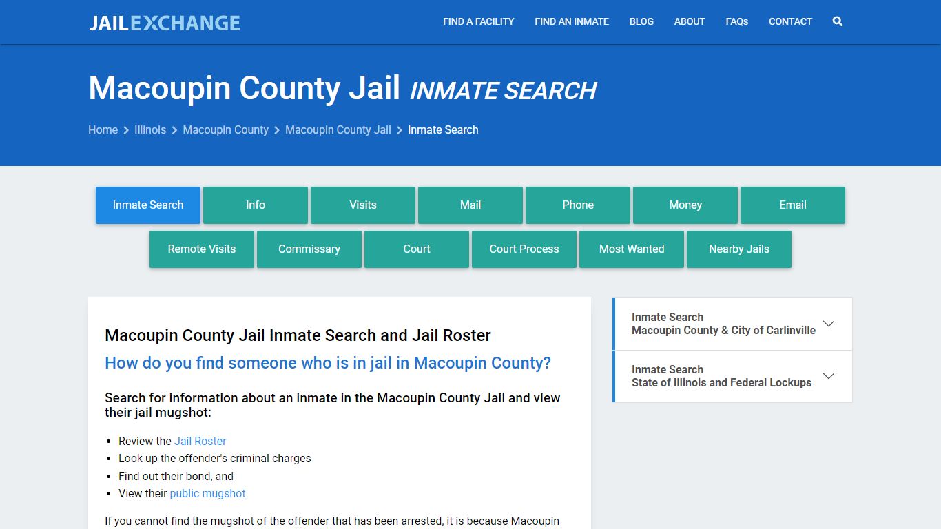 Inmate Search: Roster & Mugshots - Macoupin County Jail, IL